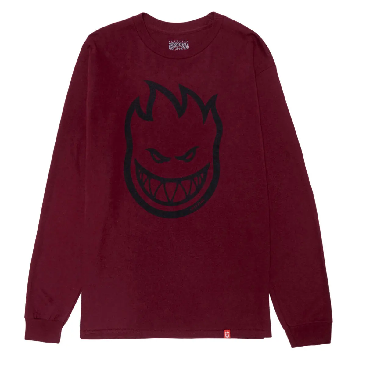Spitfire Bighead Long Sleeve T-Shirt - Maroon/Black 1