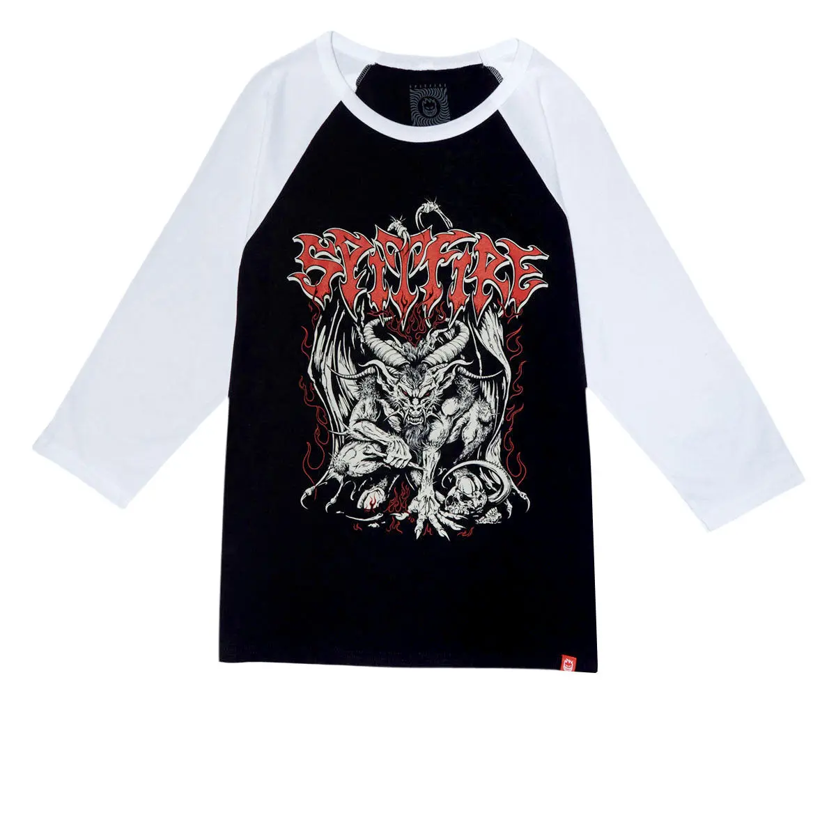 Spitfire Demon 3/4 Sleeve T-Shirt - Black/White/Multi Color 1