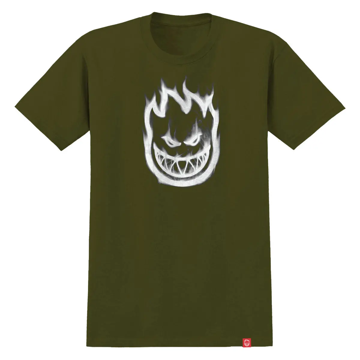 Spitfire Bighead Smoke T-Shirt - Military Green/White 1