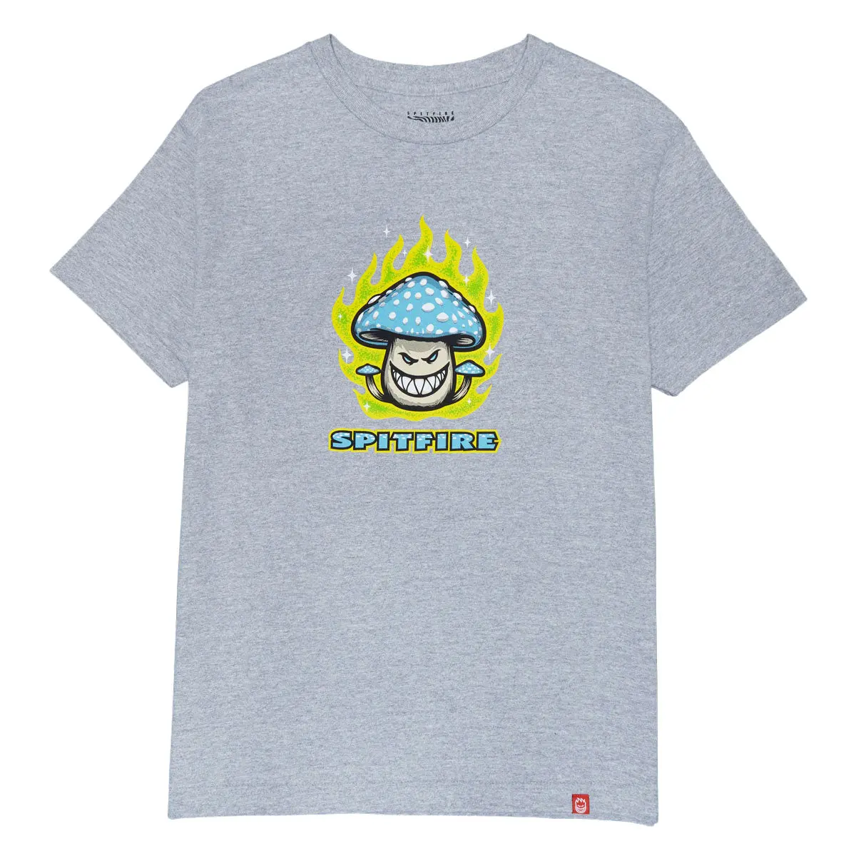 Spitfire Mushroom Bighead T-Shirt - Heather Grey/Multi Color 1
