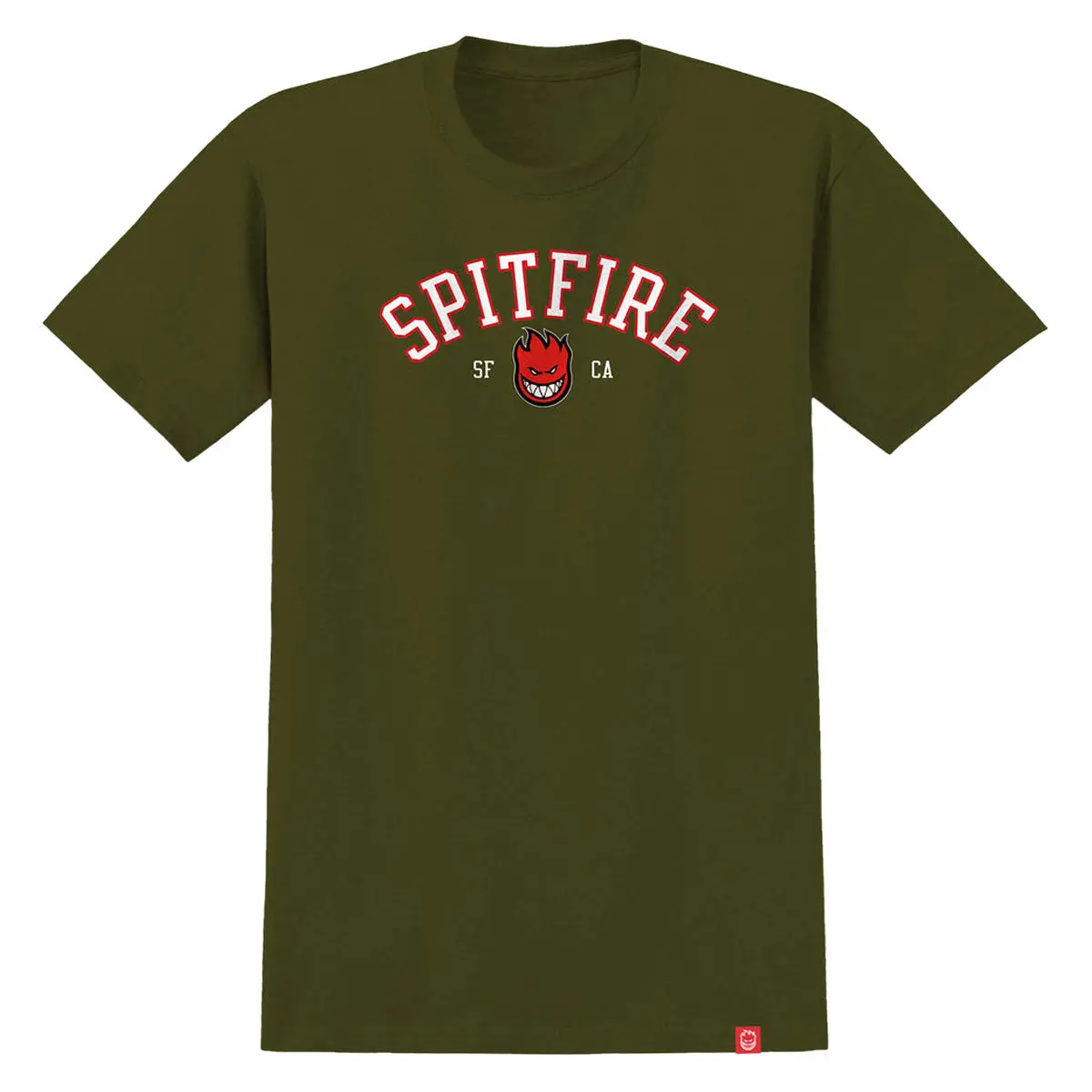 Spitfire Team Bighead T-Shirt - Military Green/Red/Black/White 1