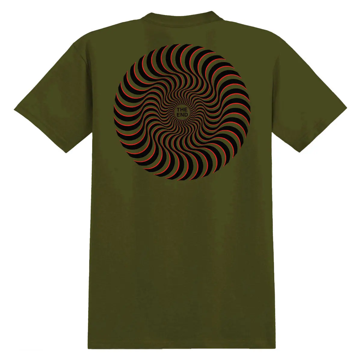 Spitfire Classic Swirl Overlay T-Shirt - Military Green/Black/Red 1