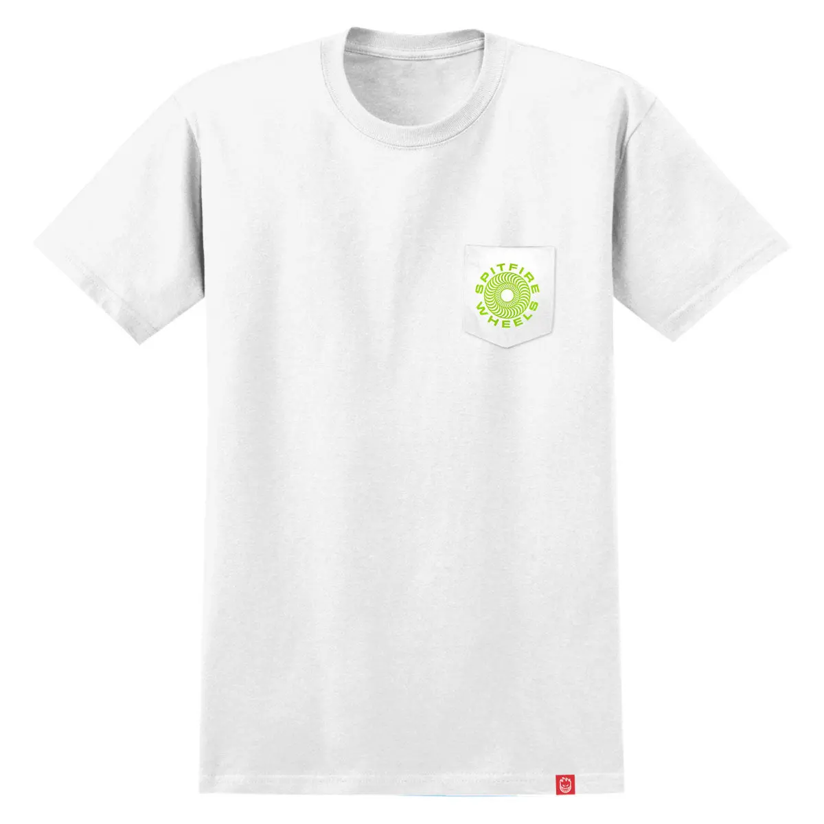 Spitfire Classic '87 Swirl Fill Pocket T-Shirt - White/Green/Black 1