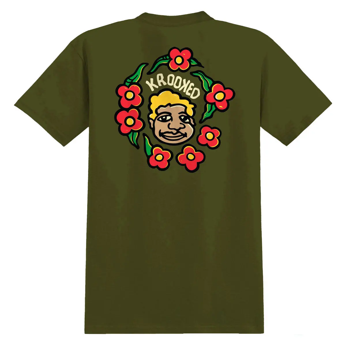 Krooked Mg T-Shirt - Military Green/Black/Multi Color 1