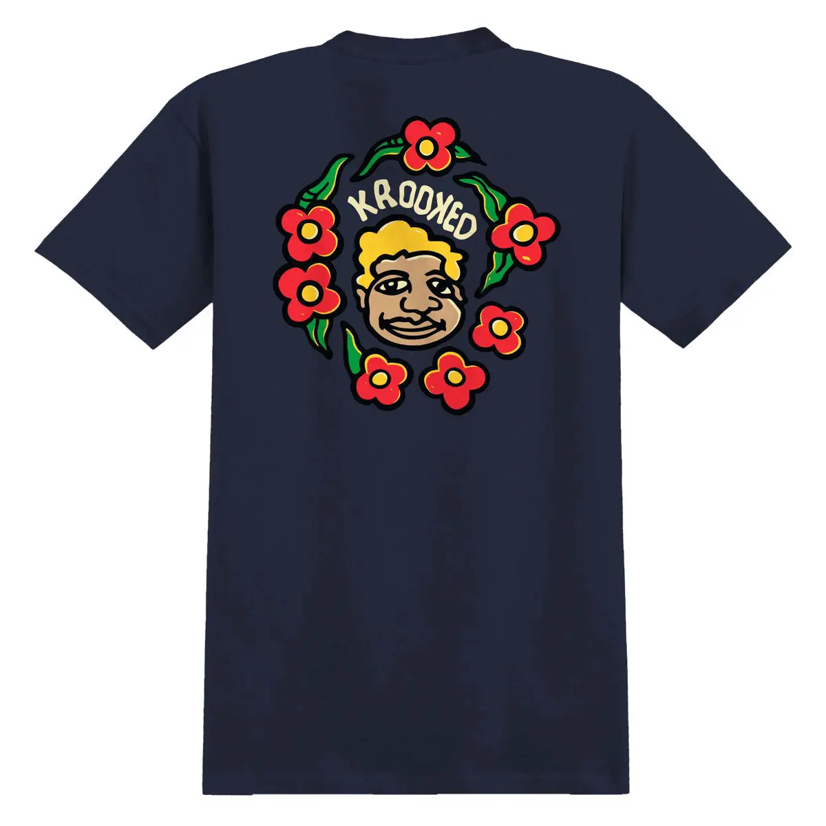 Krooked Mg T-Shirt - True Navy/Cream/Multi Color 1