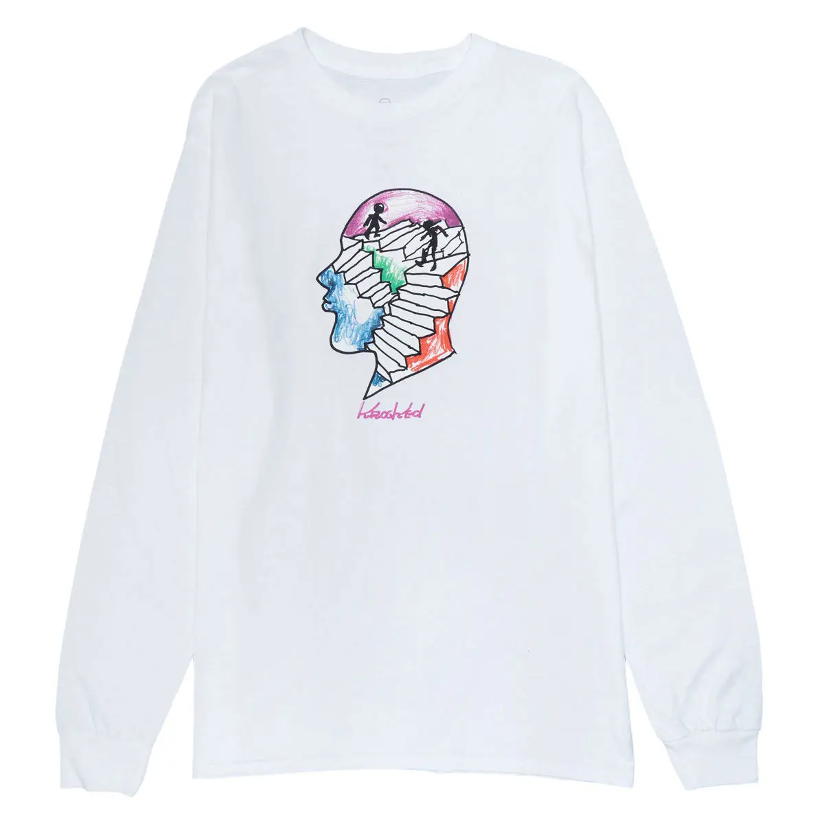 Krooked Stairs Long Sleeve T-Shirt - White/Multi Color 1
