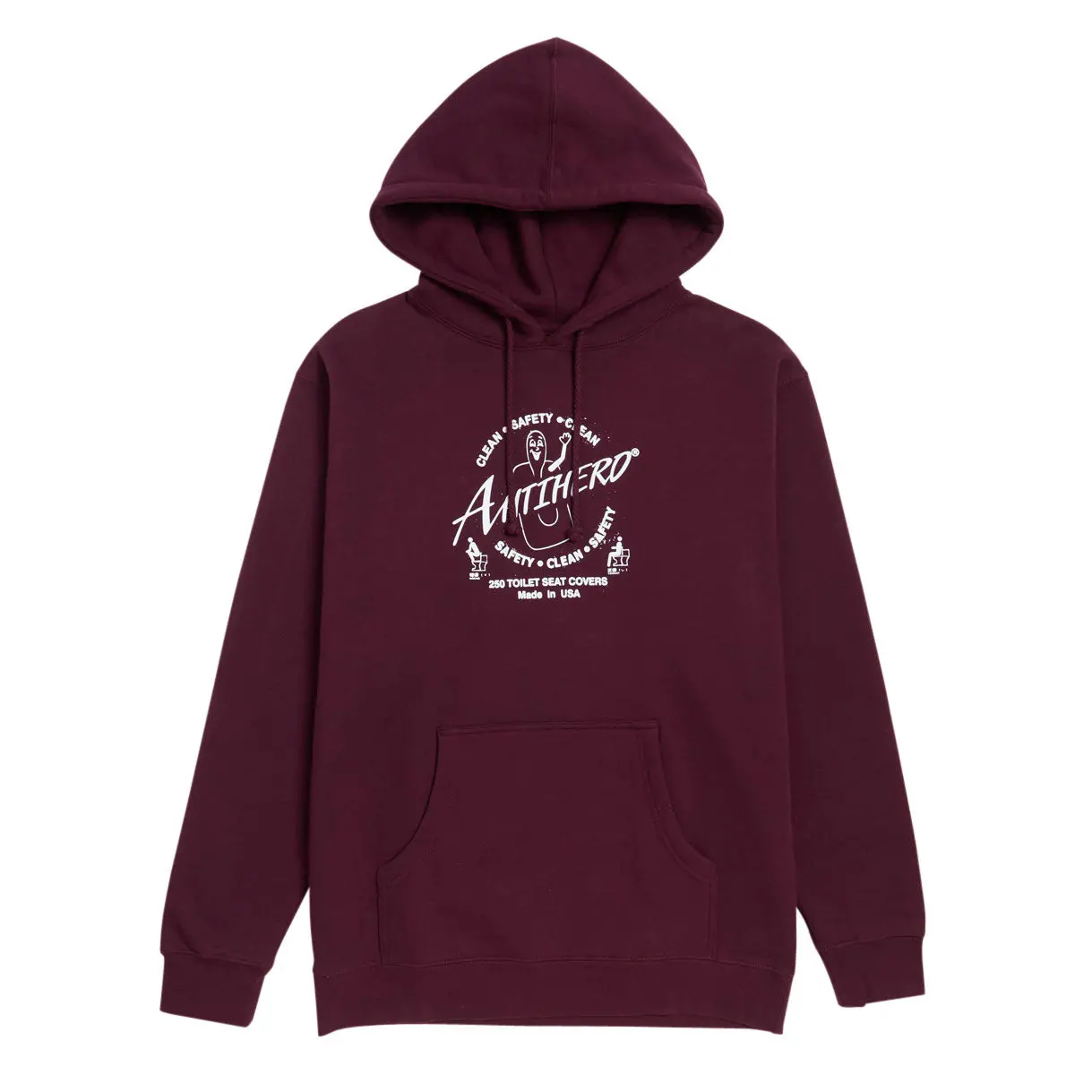 Anti-Hero Clean Safety Hoodie - Maroon/White 1