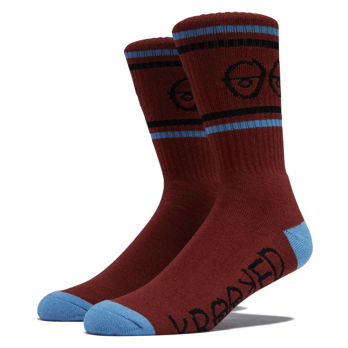 Krooked Eyes Socks - Dark Red/Blue/Black 1