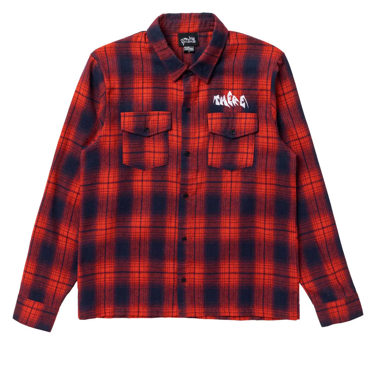 There Sally Long Sleeve Flannel Shirt - Red Plaid 1