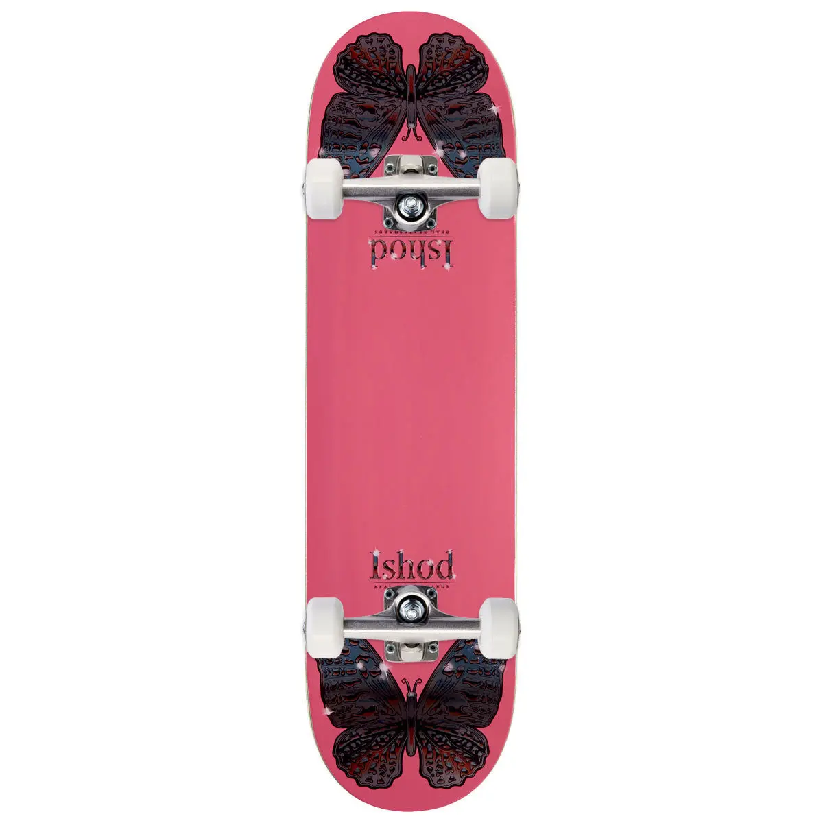 Real Ishod Mariposa Chrome Twin Tail Skateboard Complete - Pink - 8.25" 1