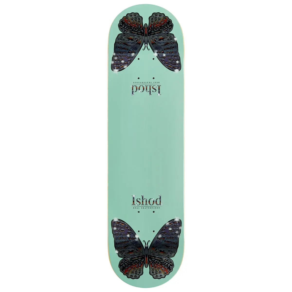 Real Ishod Mariposa Chrome Twin Tail Skateboard Deck - Teal - 8.50" 1