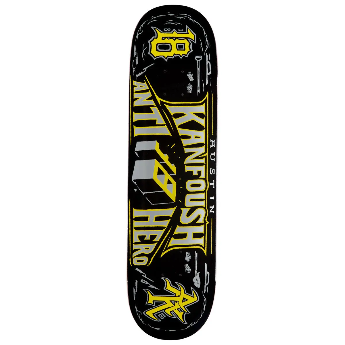 Anti-Hero Kanfoush Customs Skateboard Deck - Black - 8.25" 1