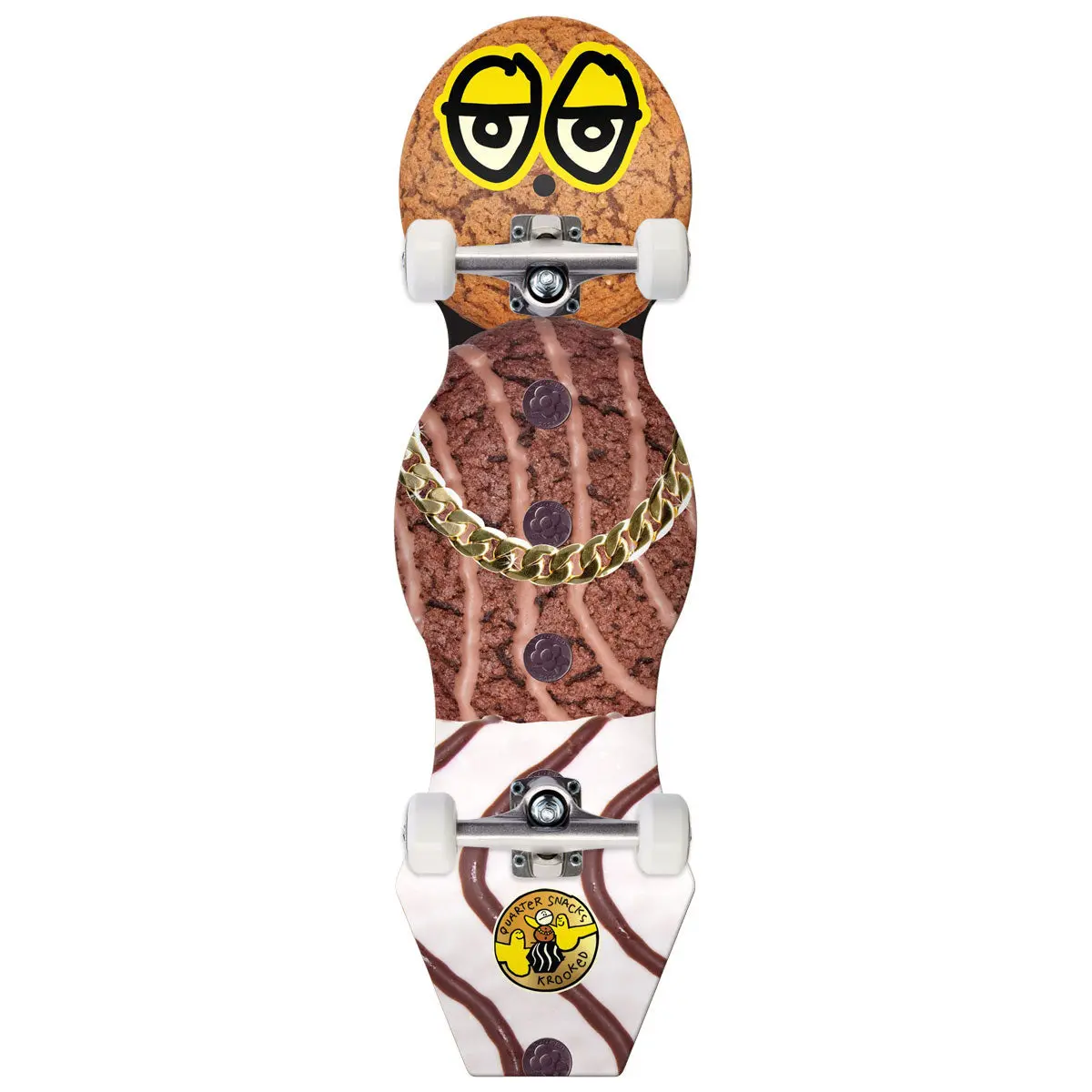 Krooked X Quartersnacks Snackman Cruiser Skateboard Complete - Multi - 9.00" 1