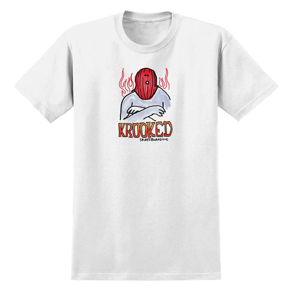 Krooked Fire Mask T-Shirt - White 1