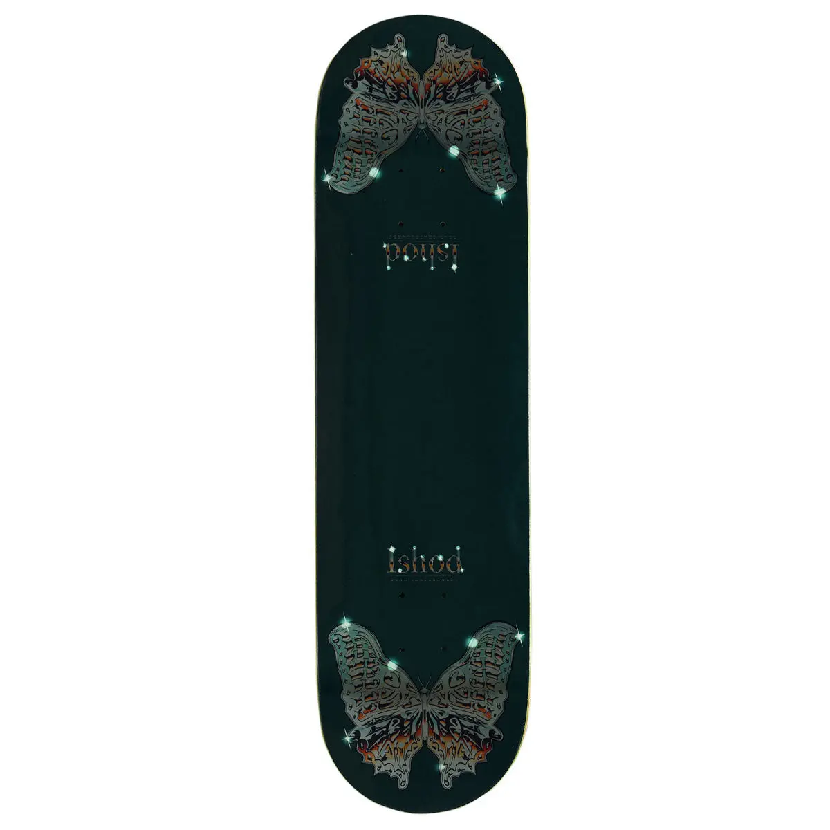Real Ishod Mariposa Chrome Redux Twin Tail Skateboard Deck - Green - 8.50" 1