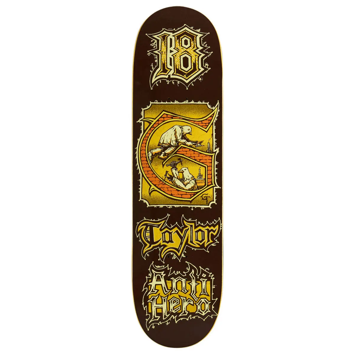 Anti-Hero Grant Medieval Skateboard Deck - Brown - 8.38" 1