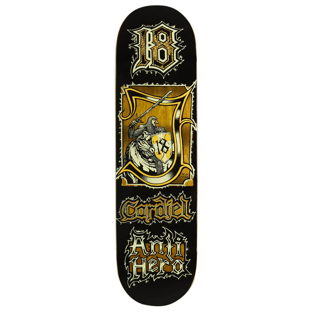 Anti-Hero Cardiel Medieval Skateboard Deck - Black - 8.62" 1