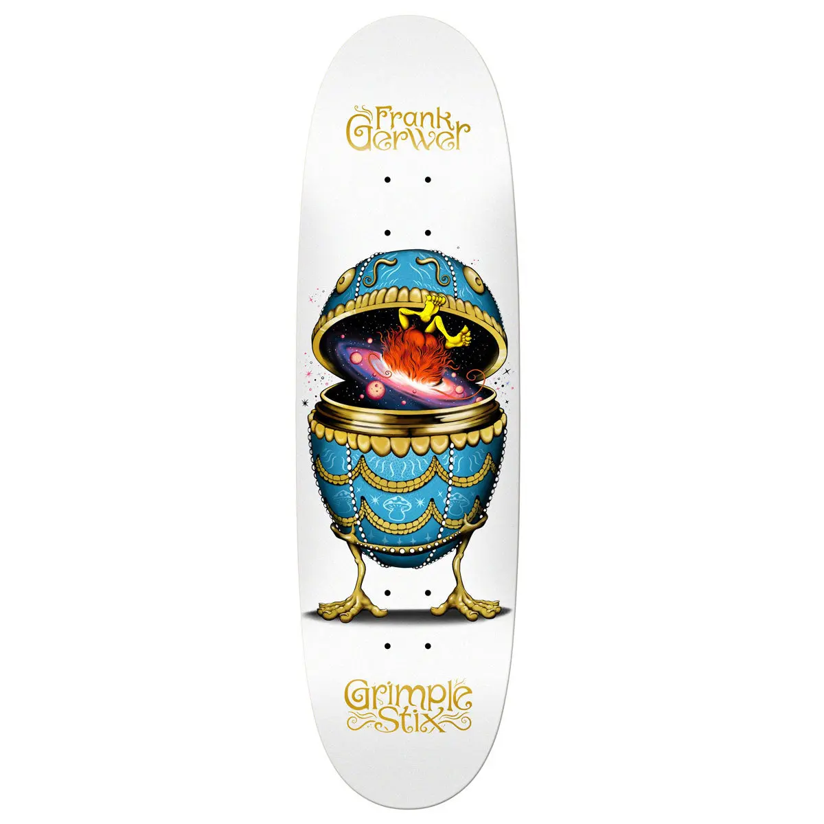 Anti-Hero Gerwer Grimple Stix Fabrage Egg Skateboard Deck - White - 9.10" 1
