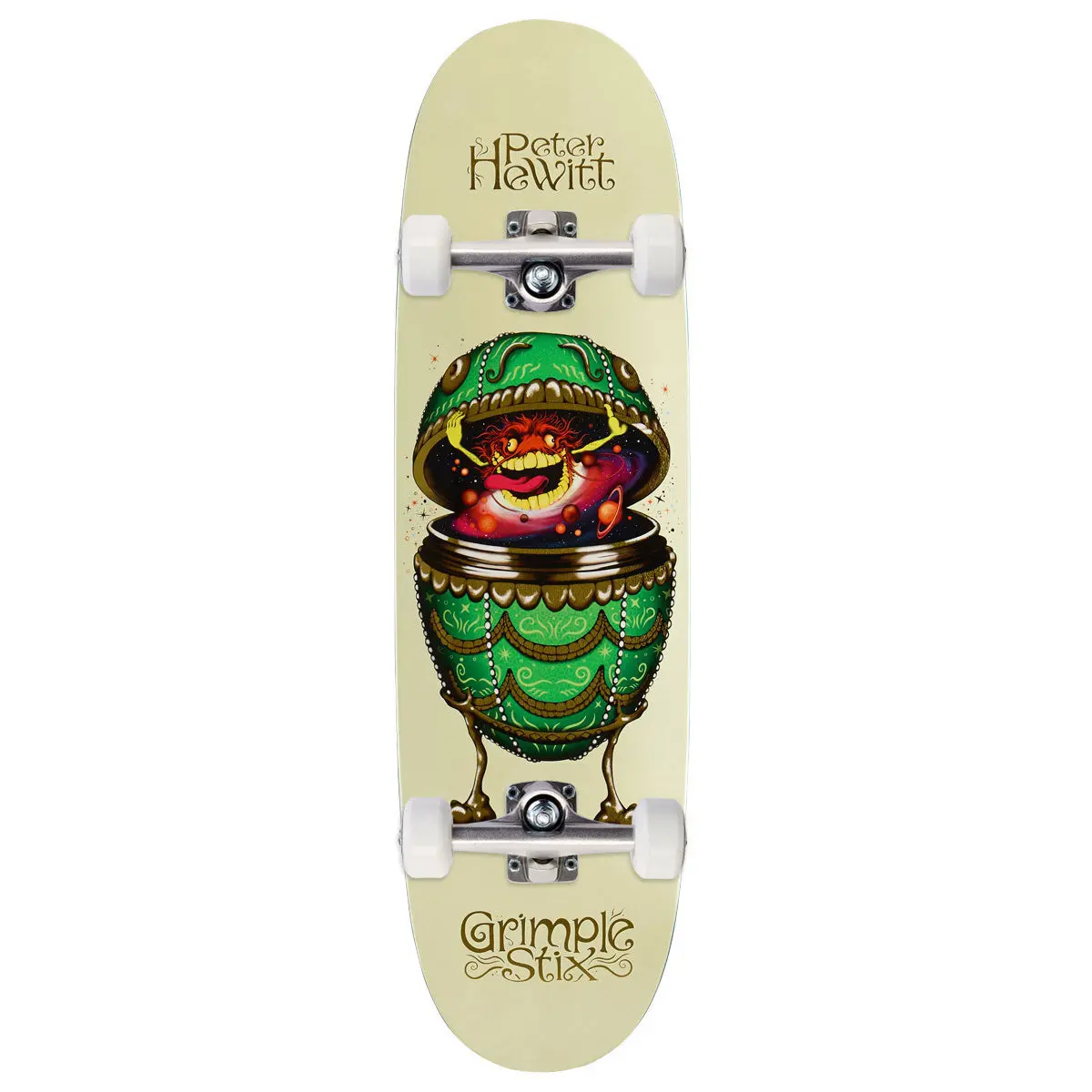 Anti-Hero Hewitt Grimple Stix Fabrage Egg Skateboard Complete - Cream - 8.75" 1
