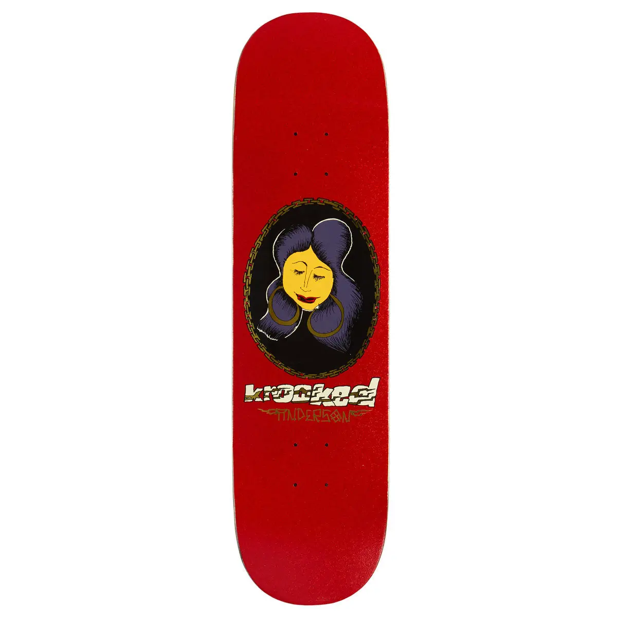Krooked Manderson Dbx Chain Frame Skateboard Deck - Red - 8.38" 1