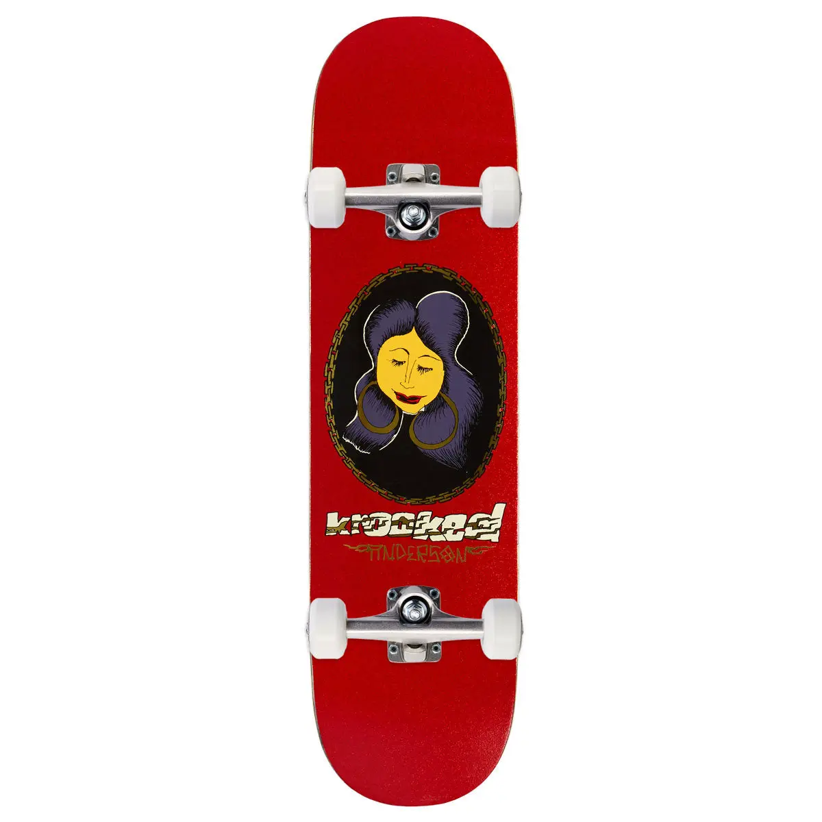 Krooked Manderson Dbx Chain Frame Skateboard Complete - Red - 8.38" 1