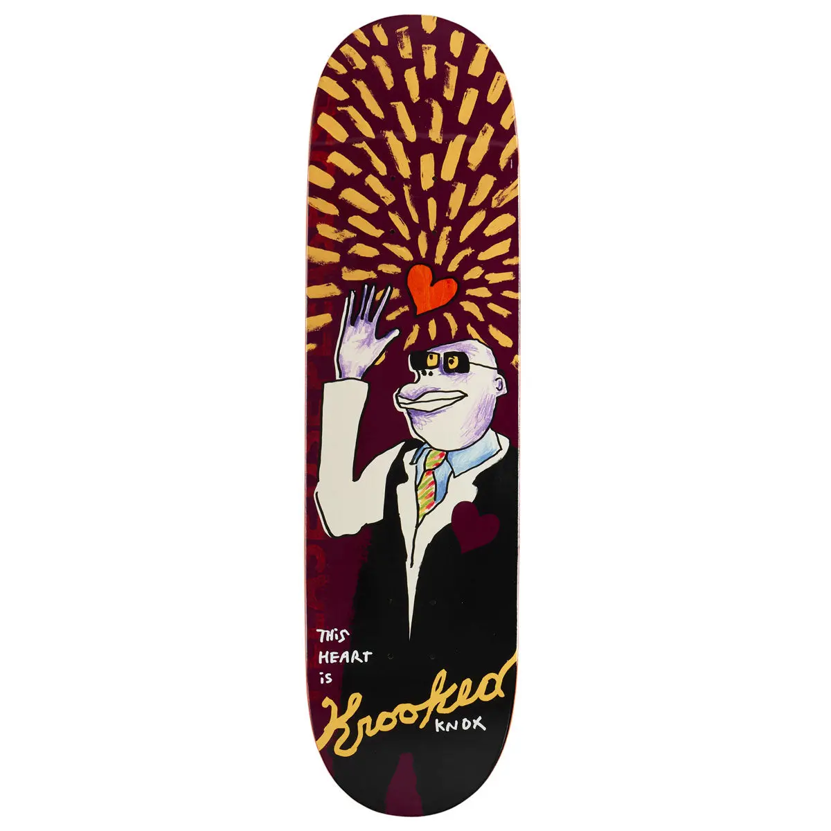 Krooked Knox This Heart Skateboard Deck - Purple - 8.50" 1