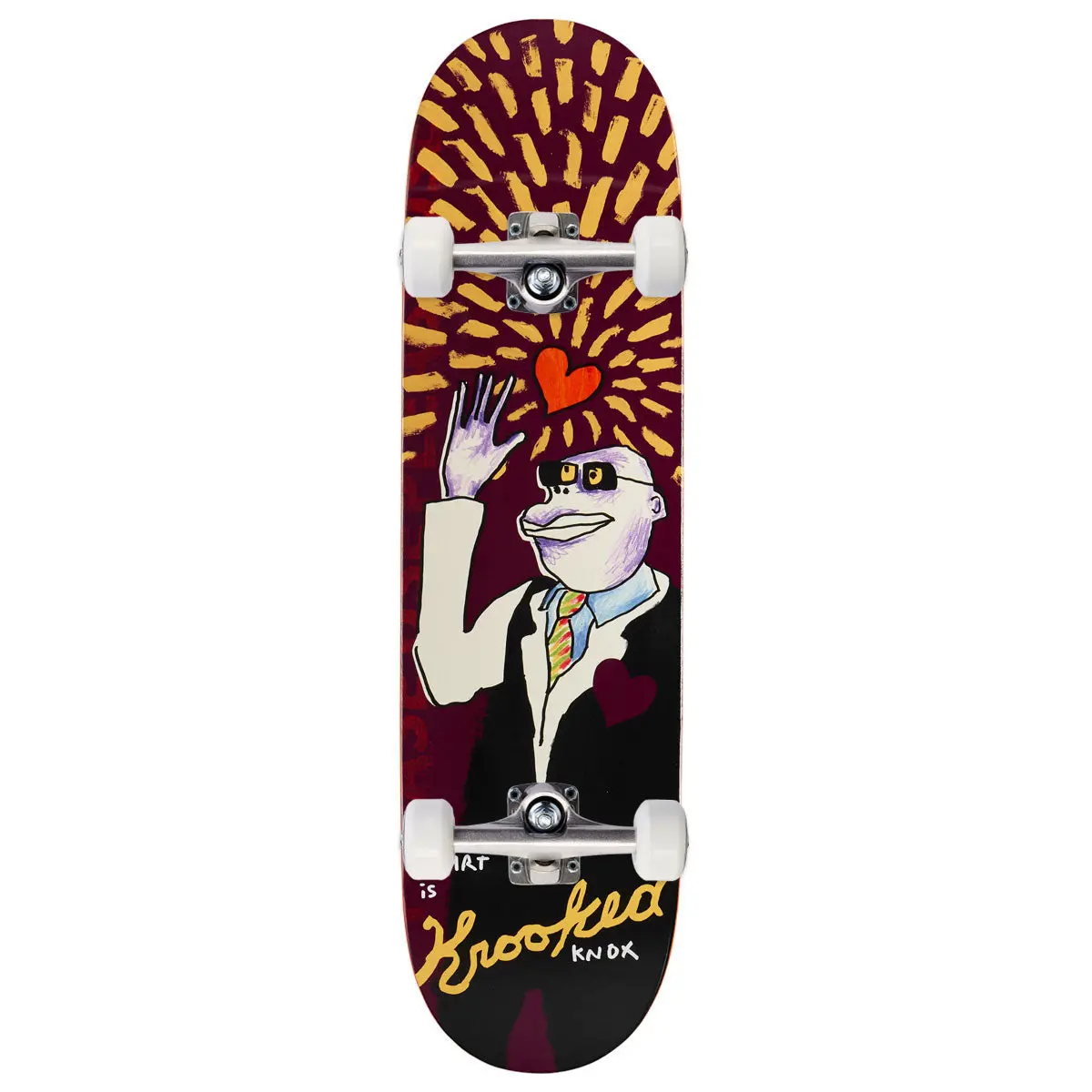 Krooked Knox This Heart Skateboard Complete - Purple - 8.50" 1