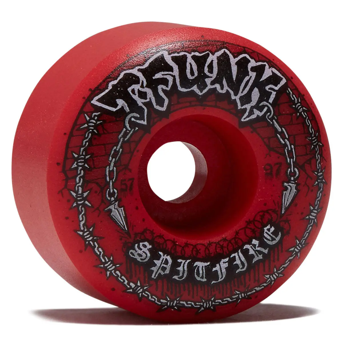 Spitfire T-Funk Raw F4 97 Radial Full Skateboard Wheels - Red - 56Mm 1