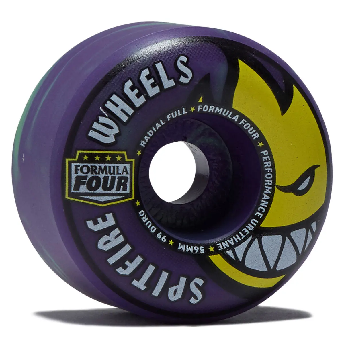 Spitfire Team Colors F4 99 Radial Full Skateboard Wheels - Neon Green/Purple - 56Mm 1