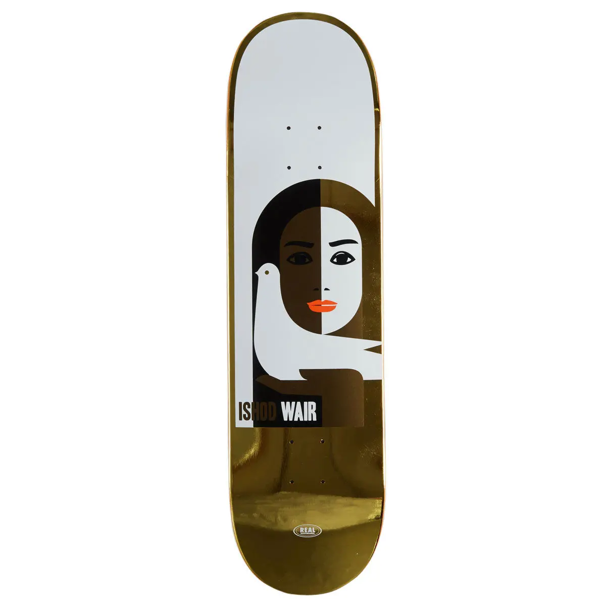Real Ishod Peace Ltd Foil Skateboard Deck - Gold - 8.25" 1