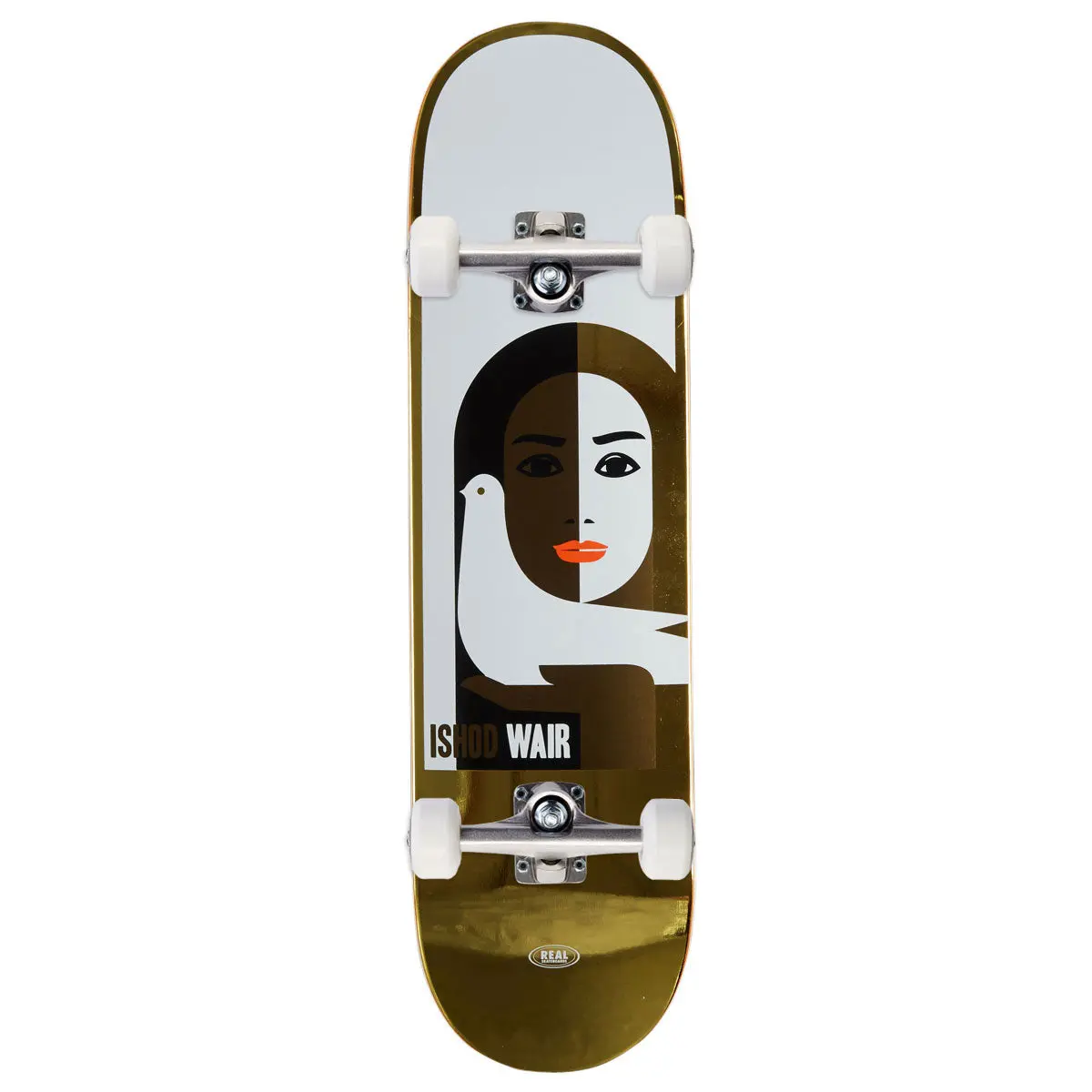 Real Ishod Peace Ltd Foil Skateboard Complete - Gold - 8.25" 1