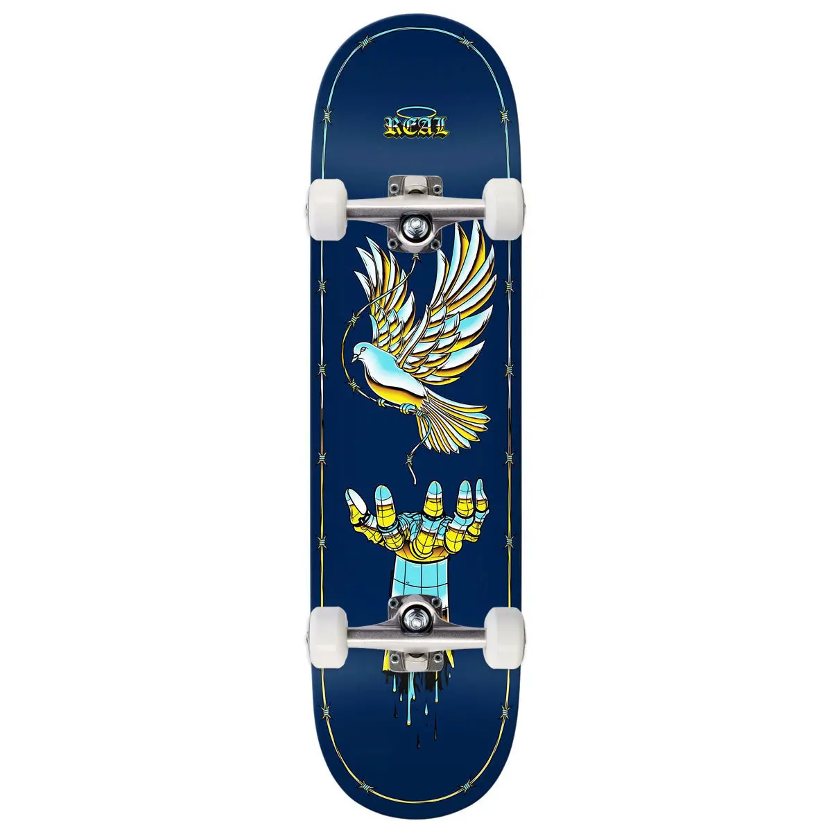 Real Team Synthetic Peace Skateboard Complete - 8.50" 1