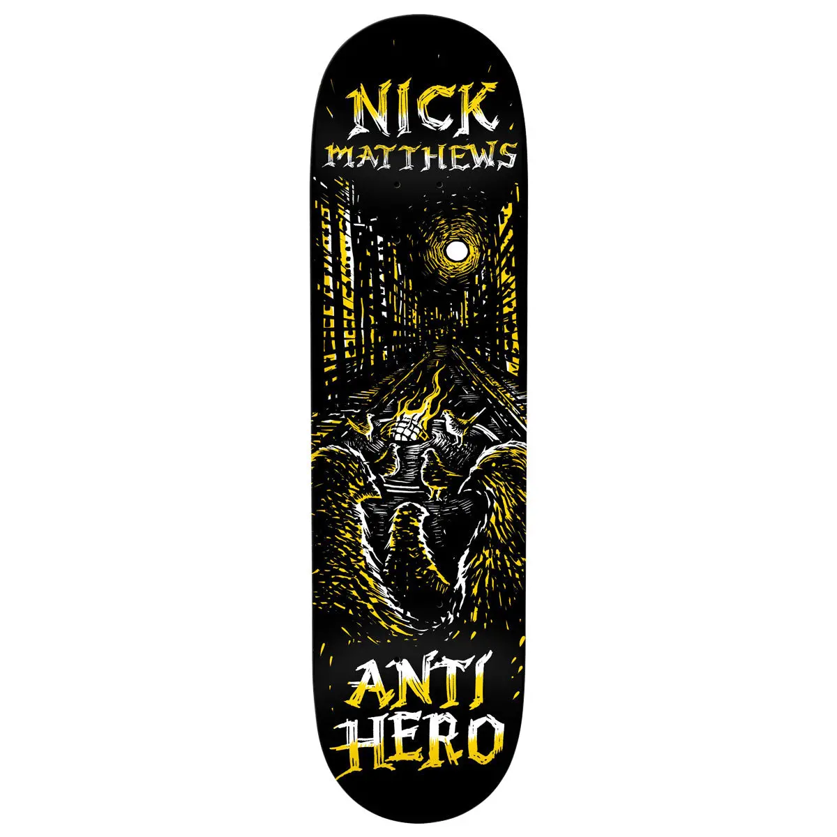 Anti-Hero Matthews Fireside Skateboard Deck - Black - 8.50" 1