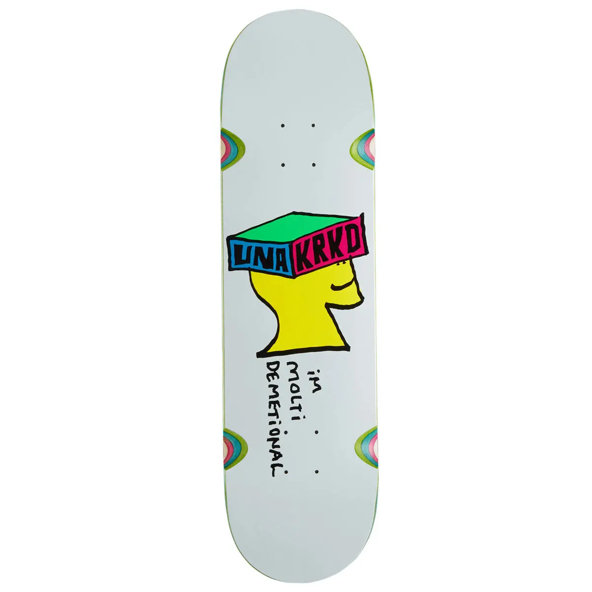 Krooked Una Molti Dementional Skateboard Deck - White - 8.28" 1