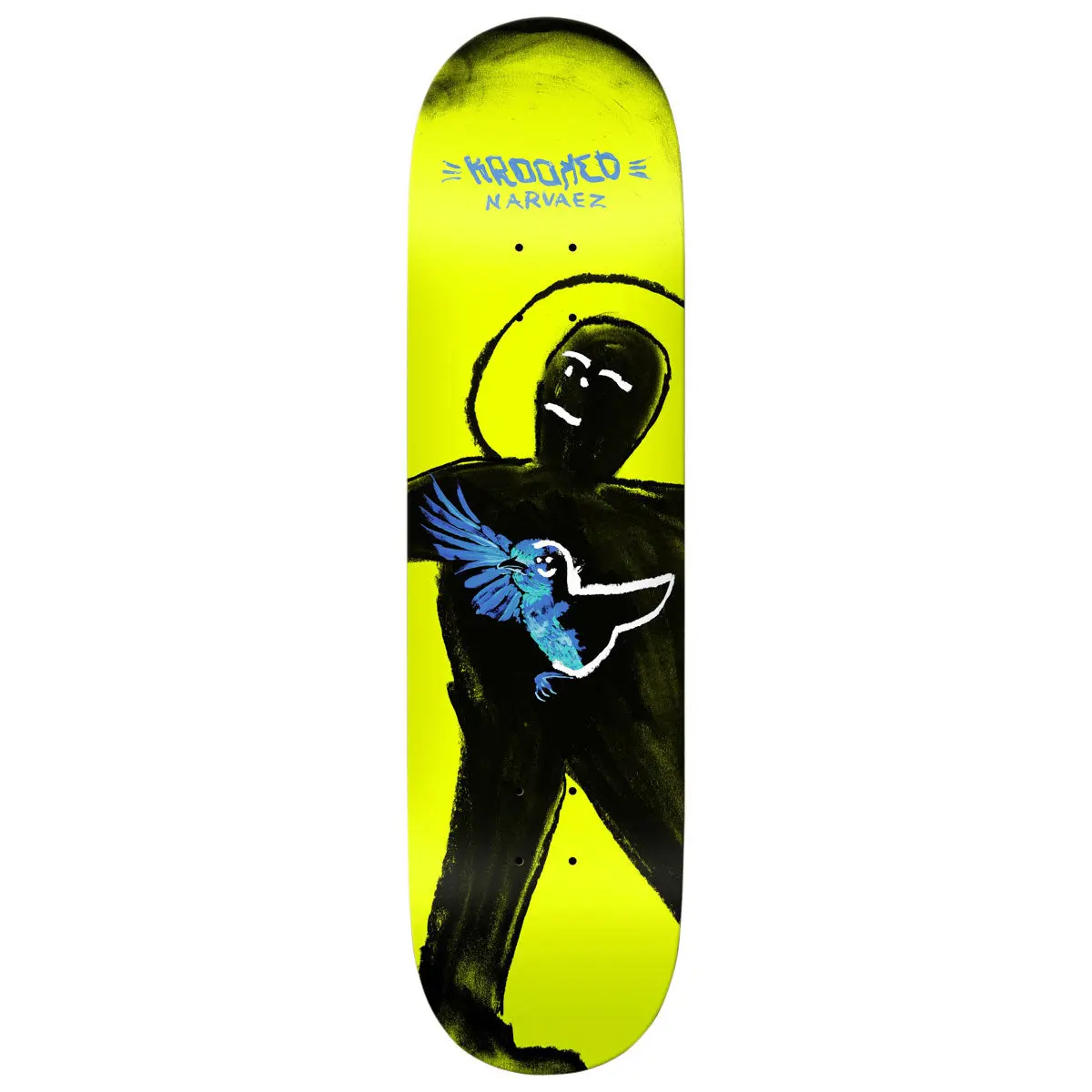 Krooked Narvaez Blue Bird Skateboard Deck - Yellow - 8.25" 1