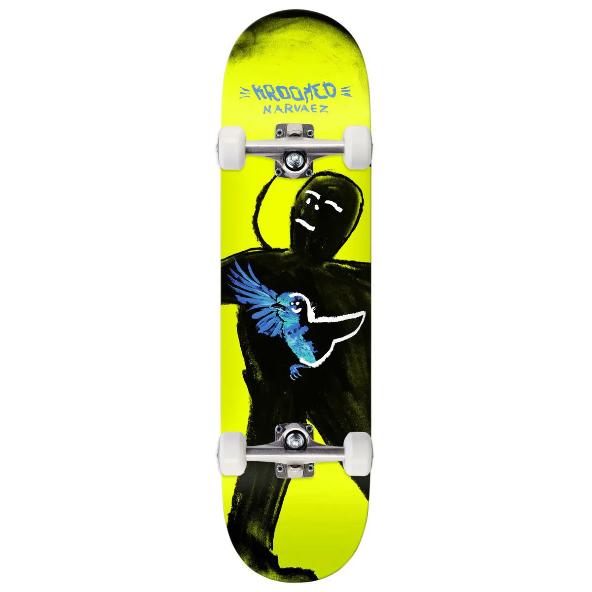 Krooked Narvaez Blue Bird Skateboard Complete - Yellow - 8.25" 1