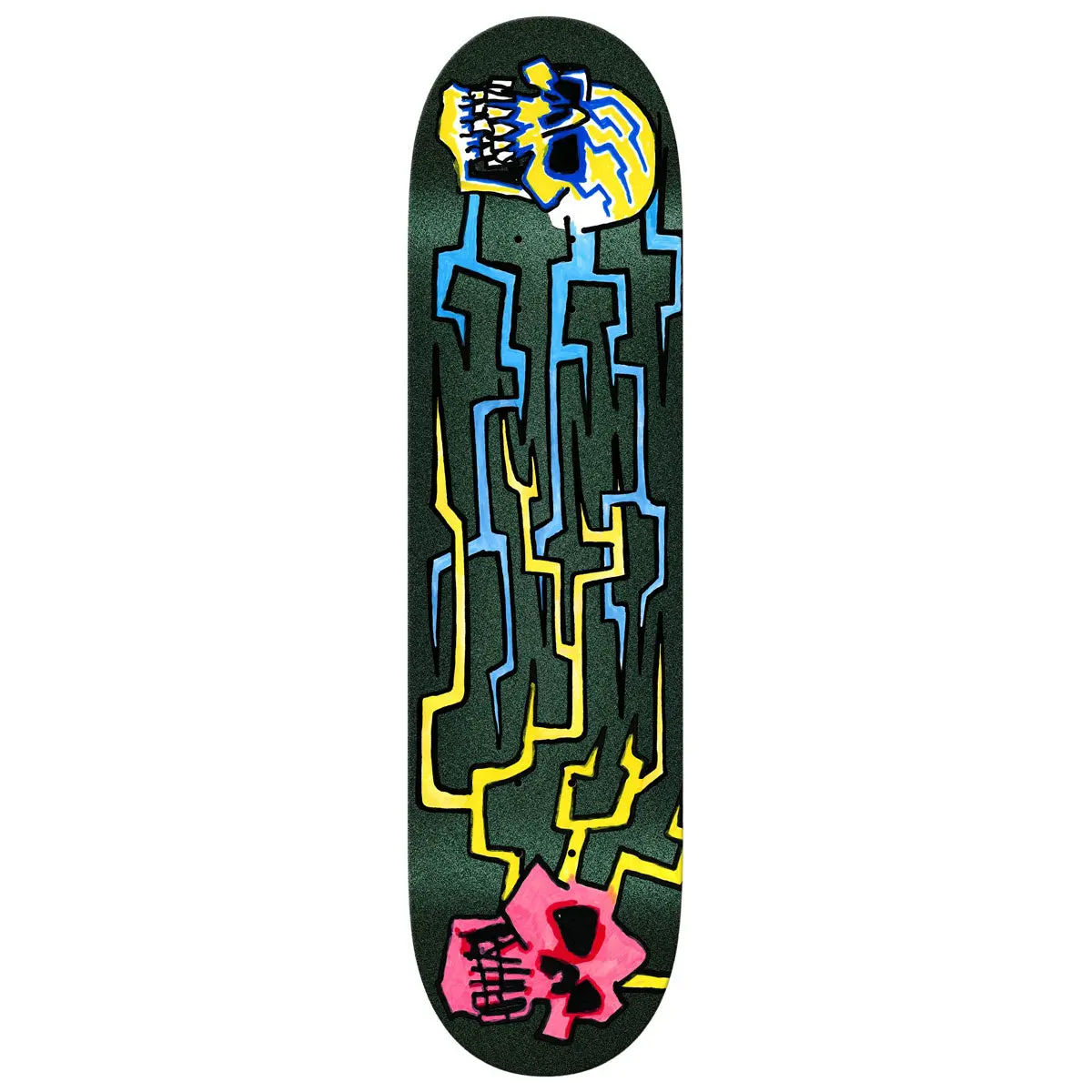 Krooked Worrest Skulls And Bolts Twin Tail Slick Skateboard Deck - 8.30" 1
