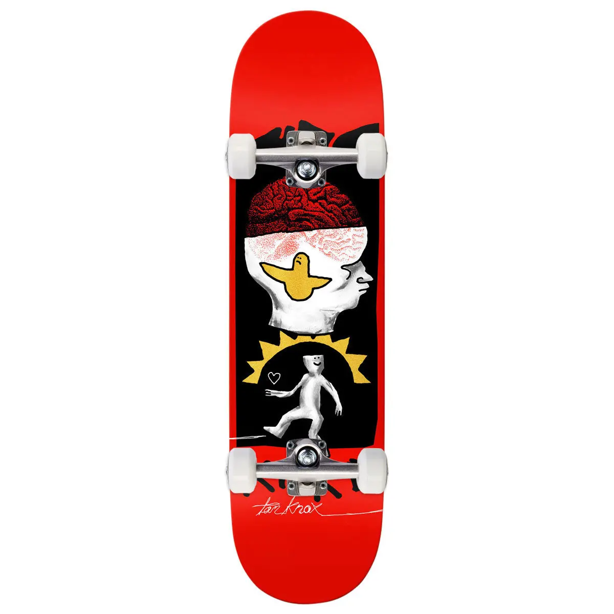 Krooked Knock Brain And Bird Skateboard Complete - Orange - 8.50" 1