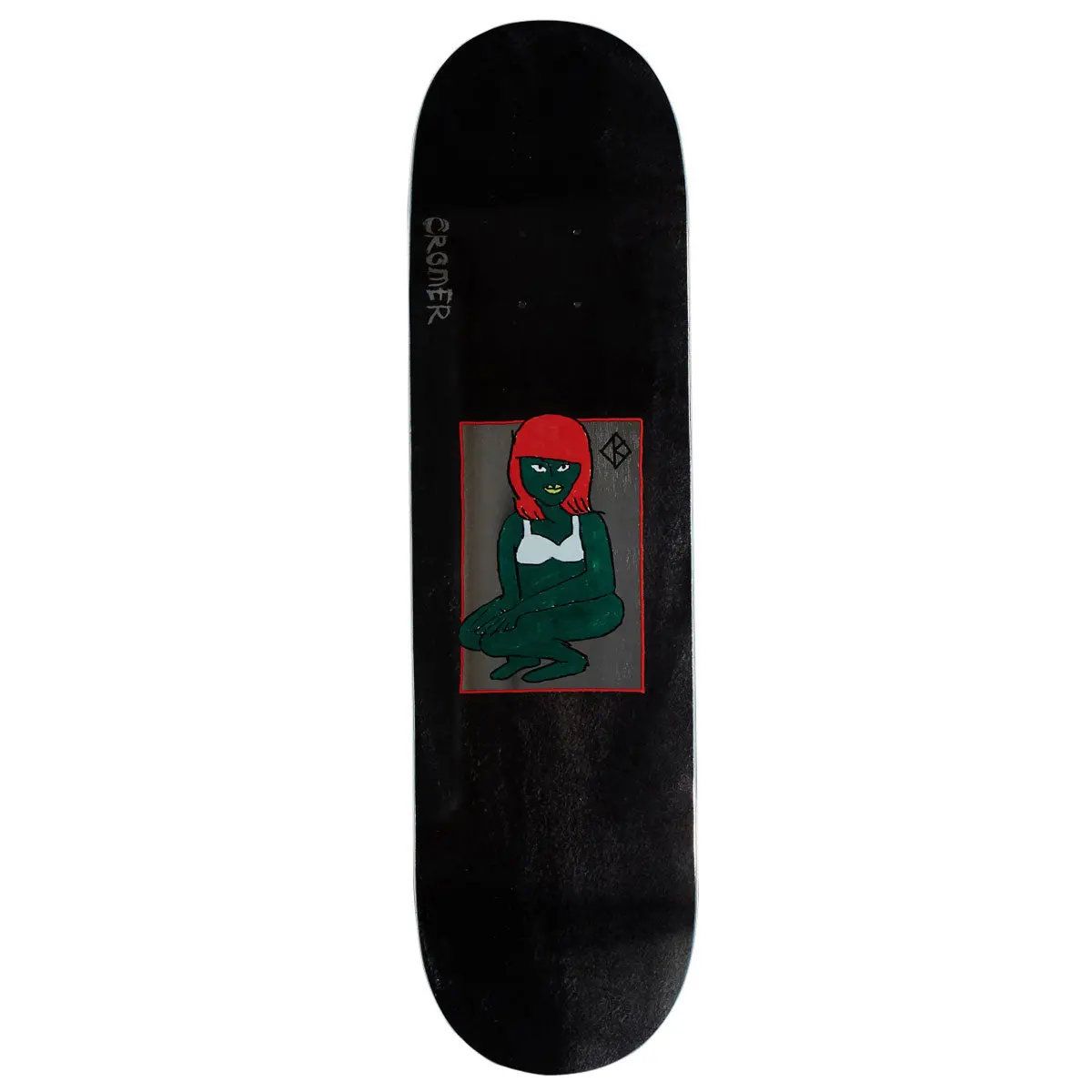 Krooked Cromer The Green Lady Dbx Skateboard Deck - Grey - 8.25" 1