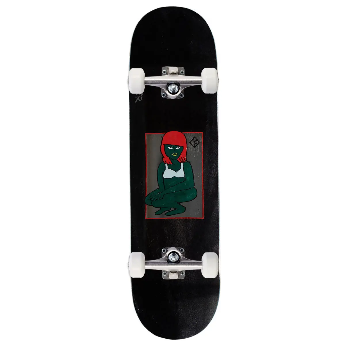Krooked Cromer The Green Lady Dbx Skateboard Complete - Grey - 8.25" 1