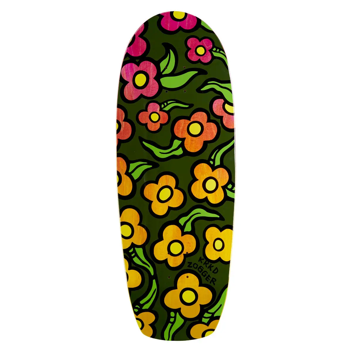 Krooked Team Zogger Widstyle Flowers Skateboard Deck - 10.75" 1