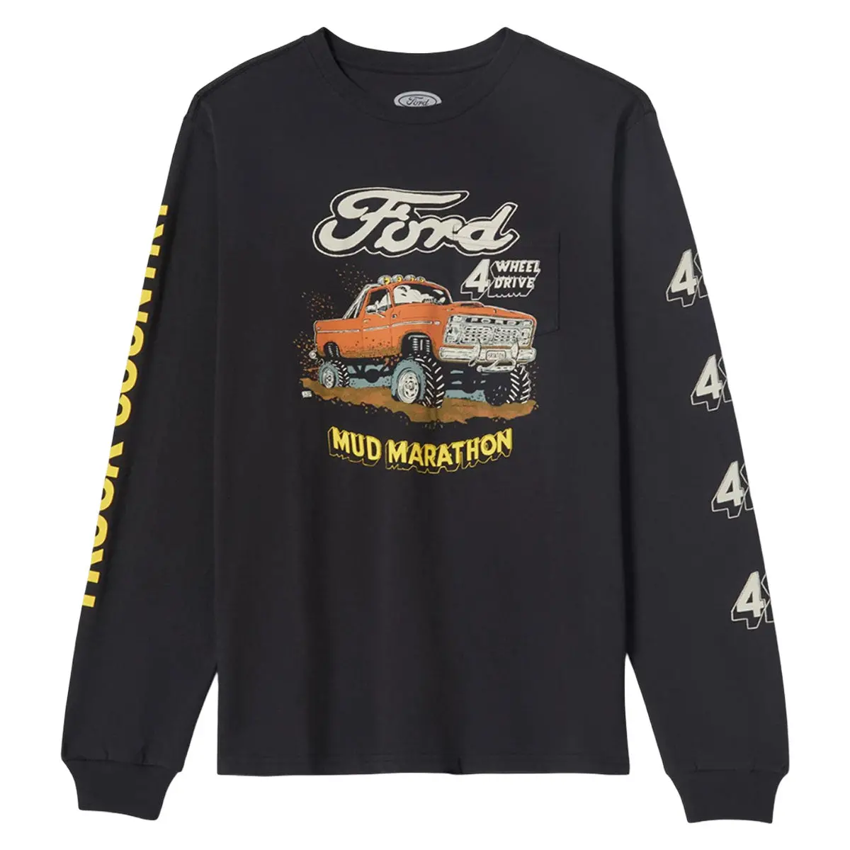 Brixton X Ford Mud Marathon Long Sleeve T-Shirt - Burnt Rubber 1