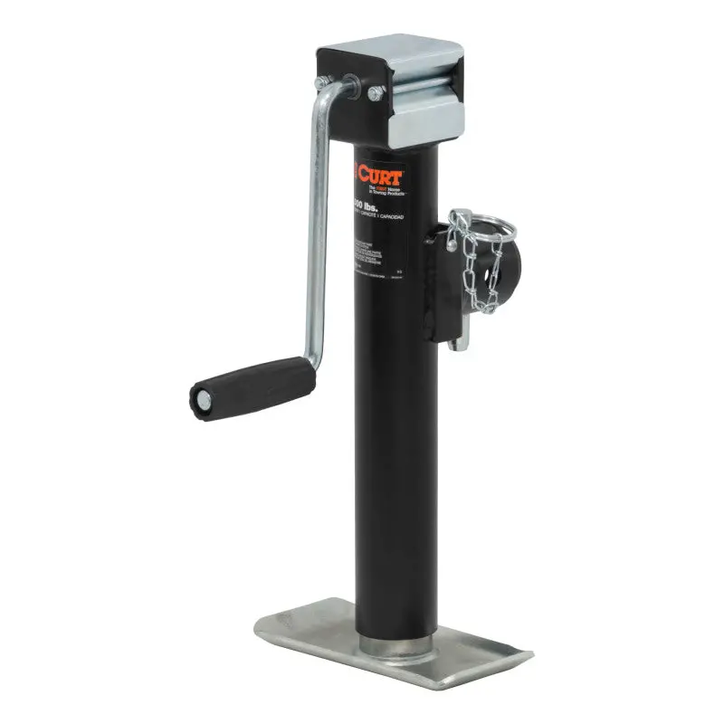 Curt 5,000-Lb Pipe-Mount Swivel Trailer Jack With Side Handle – 10-Inch Travel 1