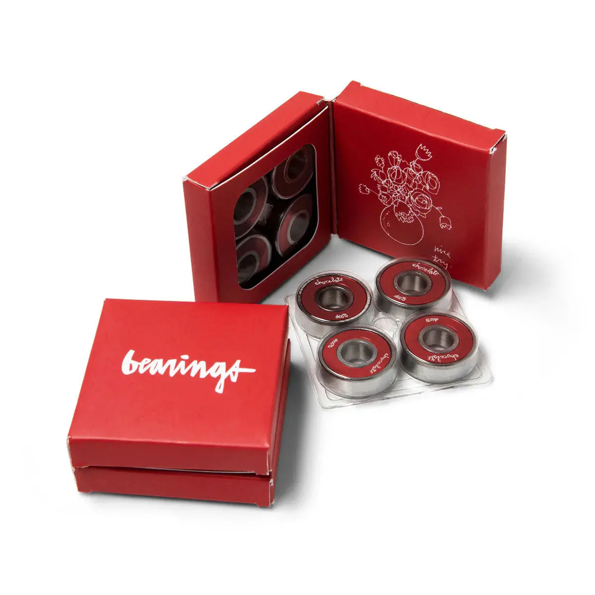 Chocolate Abec 5 Bearings - Red 1