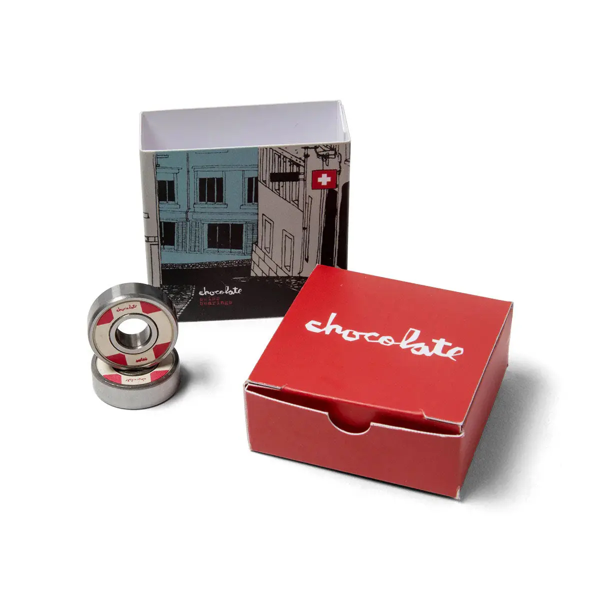 Chocolate Swiss Bearings - Red/White 1