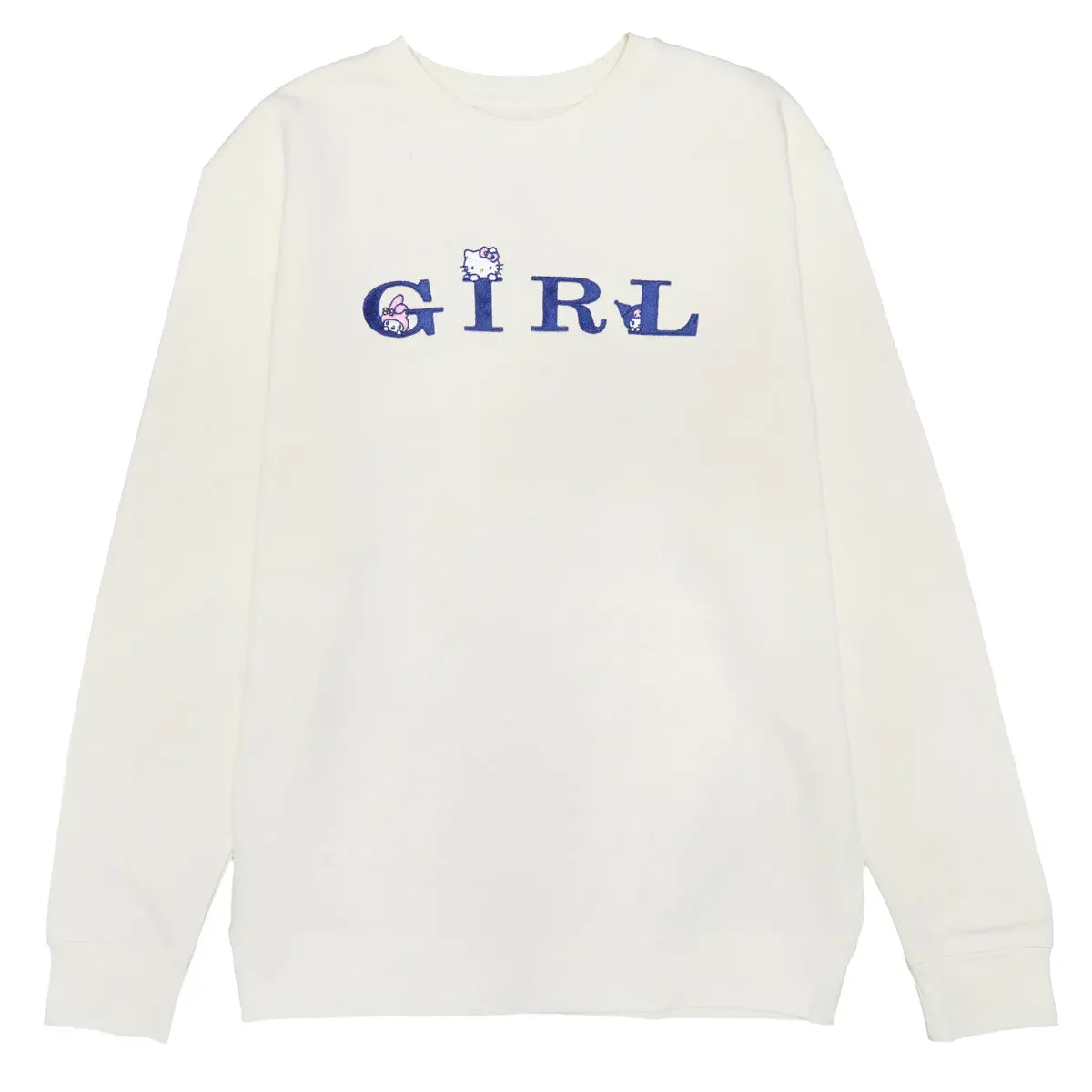 Girl X Hello Kitty Rainbow Serif Kitty Sweatshirt - Cream 1