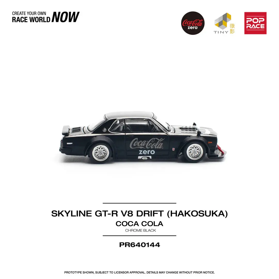 Pop Race 1/64 Skyline Gt-R V8 Drift (Hakosuka) – Coca Cola Zero Black 1