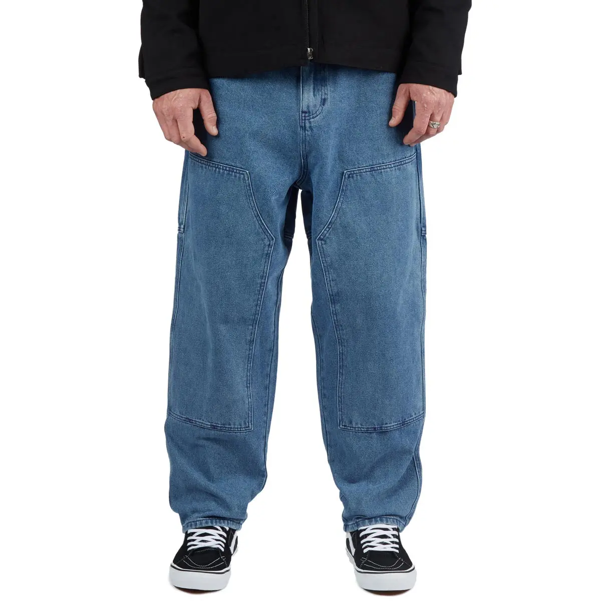 Ccs 4X4 Reinforced Baggy Taper Denim Jeans - Medium Wash 1