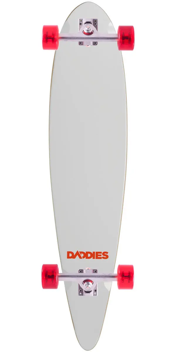 Daddies Logo Pintail Longboard Complete - White 1