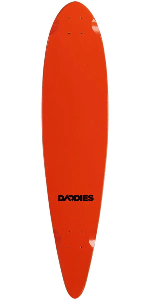 Daddies Logo Pintail Longboard Deck - Orange 1